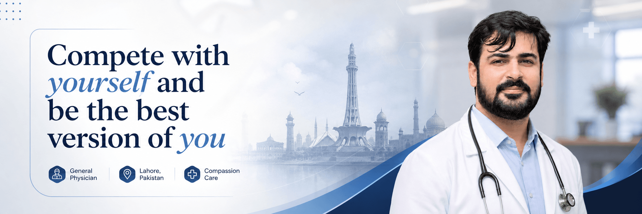 Dr Zarak Khan banner showing general physician services in Lahore
